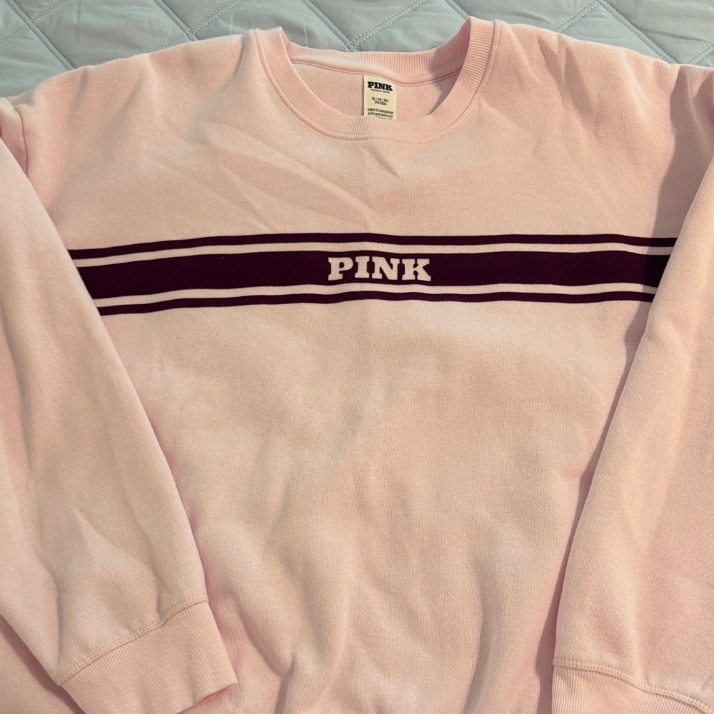 PINK Victoria's Secret Light Pink Crew Neck Sweater - Picture 2 of 3